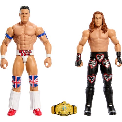 Mattel WWE Championship Showdown 2-Pack Action Figures & Accessory, Series #16 British Bulldog vs Shawn Michaels Collectible Set, 6-inch