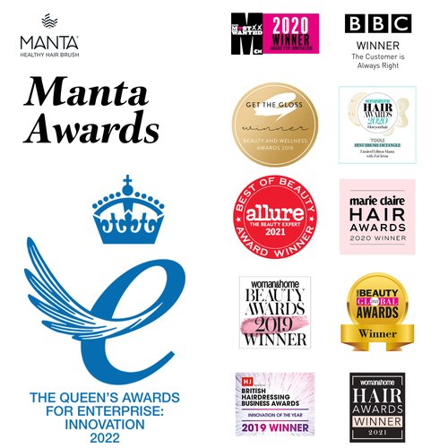 Manta Hair Hairbrush - Fully Flexible Hair Brush - Gentle Brush That Helps Prevent Hair Breakage - Scalp Care Massager and Detangler (White-Rose)