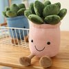 Quioee 3pcs Succulent Plush Toy Potted Plants Plush Doll, Simulation Succulent Plushies Home Decoration Stuffed Soft Plushies (Pink+White+Blue)