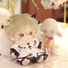 niannyyhouse 20cm Plush Doll Clothes Pearl Veil Dress Headdress Collar Dark Rose Outfit 8in Dolls Dress Up Accessories (Red)