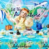 WERNNSAI Adventure World Awaits Tablecloth - 2 PC 54" x 108" Travel Themed Party Decorations World Theme Table Cover Disposable Tablecloth for Boys Baby Shower Birthday Graduation Party Supplies