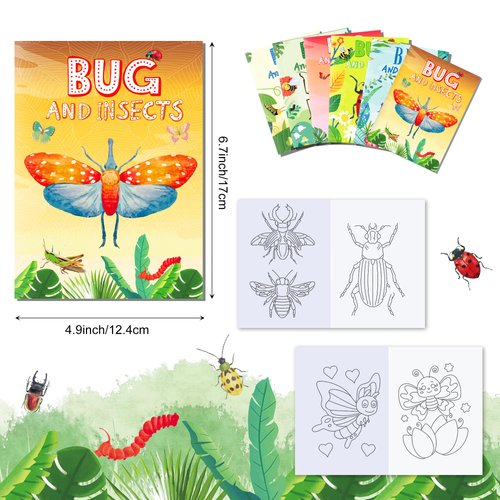 12 Pcs Bug Coloring Books Bugs Party Favors Bulk Mini Coloring Books Bulk for Kids DIY Art Drawing Activity Book Set for Bug Themed Birthday Party Supplies