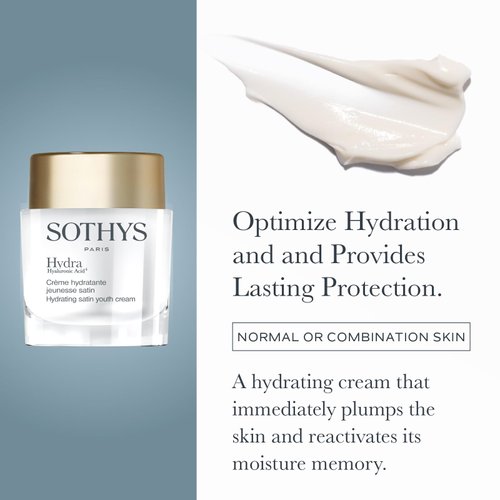 SOTHYS Hydrating Satin Youth Cream | Face Moisturizer with Hyaluronic Acid for Daily Youthful Hydration | Normal or Combination Skin