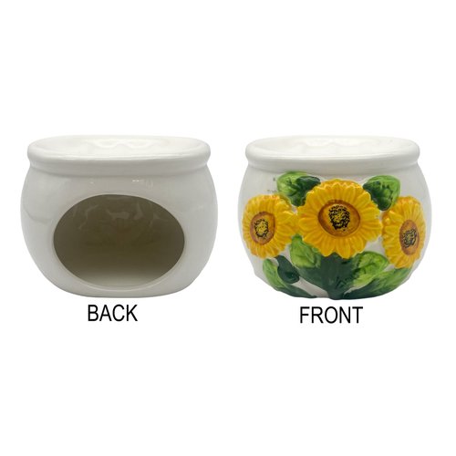 ACK Sponge/Soap Holder (Sunflower), Ceramic Hand Painted Sponge Holder for Kitchen Sink, Kitchen Décor, Scouring Pad