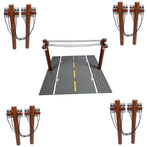 General Jim's Toy Train Building Blocks Toy Bricks Sets (Telephone Pole Traffic Set (Qty 5))