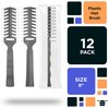 EZGOODZ Gray Vent Hair Brush, 8 Inch. Pack of 12 Plastic Hairbrushes for Woman & Man. Gentle Brushing and Hair Care for Spa Salons. Bulk Hair Brushes with Plastic Bristles