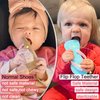 Smily Mia Flip-Flop Baby Teething Toys, Silicone Baby Teether For 3M+, Chewing Toys for Babies Teething Pain Relief,Silicone Baby Shoes,left foot Blue