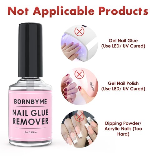 Nail Glue Remover, BORNBYME Nail Remover for Press on Nails Acrylic Fake Flase Nails