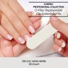 ForPro Professional Collection O-Files Replaceable File System, White, 100 Grit, Manicure Nail File Refills, 3.9” L x .6“ W, 50-Count