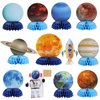 12PCS Solar System Table Centerpiece Decorations, Space Themed Honeycomb Party Decorations, Outer Space Party Table Topper Decorations for Kids Birthday Party Decorations Baby Shower Supplies