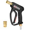 YAMATIC Short Pressure Washer Gun with Swivel, 5000 PSI Power Washer Wand Stubby Trigger Handle with 3/8" Plug & M22-14mm Male Inlet, 1/4" Quick Connect Outlet for Foam Cannon Car Wash