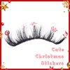 Uranian False Eyelashes Faux Mink Lashes Natural Look Fluffy Eye Lashes Russian Strip D Curl Lashes Christmas Decoration Dramatic Fake Eyelashes for Women and Girls