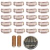 30pcs 9 Teeth Stainless Steel Snap Comb Wig Clips, Hair Extension Clips, Wig Accessories Clip with 30 Assorted Sewing Needles and 2 Rolls Thread (Light Brown)