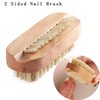 Nail Brush For Cleaning Fingernails, 2Pcs Bamboo Brush For Nail Scrubber, Flexible Bristle Finger Nail Brush To Clean Under Nails Dirt, Nail Scrub Brush Toenail Brush For Kids And Women (2pcs brush)