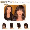 SEGO Hair Toppers for Women Real Human Hair With Bangs 7 * 13CM Silk Base 100% Remy Human Hair Clip in Top Wiglet Hair Pieces for Thinning Hair /12 Inch Dark Brown