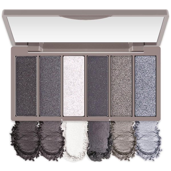 Kaely 6 Color Mini Black Smoky Eyeshadow Palette Makeup, Highly Pigmented Eye Shadow Palette Waterproof, Glitter Shimmer Eye Shadow Palette, paleta de sombras de ojos, Vegan & Cruelty-free, 02
