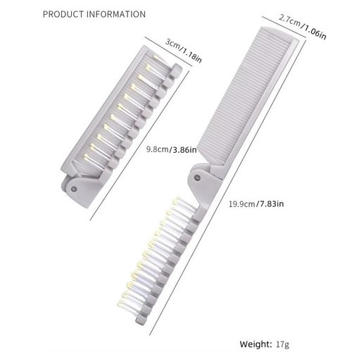2-Pcs folding comb travel comb Set – Portable Travel-Friendly Compact Comb with Dual-Head Design – mini hair comb-portable comb for Women and Girls