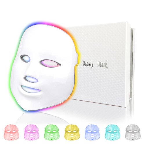 Led Facial Light Therap Mask - 7 Led Light Therap Facial Skin Care Mask - Red Light Therap for Face - Led Face Mask Light Therap - Face Mask Skin Care,Used at Home