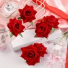 6 Pcs Rose Hair Clip Flower Hairpin Rose Flower Hair Clip Comb Flower Hairpin Rose Brooch Floral Clips Women Rose Flower Hair Accessories Wedding Hair Clip Flamenco Dancer for Women(Red)