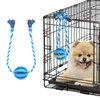 Engorgio Interactive Dog Chew Toys Crate Training Aids for Puppies, Puzzle Treat Dispenser with Rope Dog Toy Ball Reduce Stress Anxiety Peanut Butter Dog Food Treat Dispenser Toys (Blue)