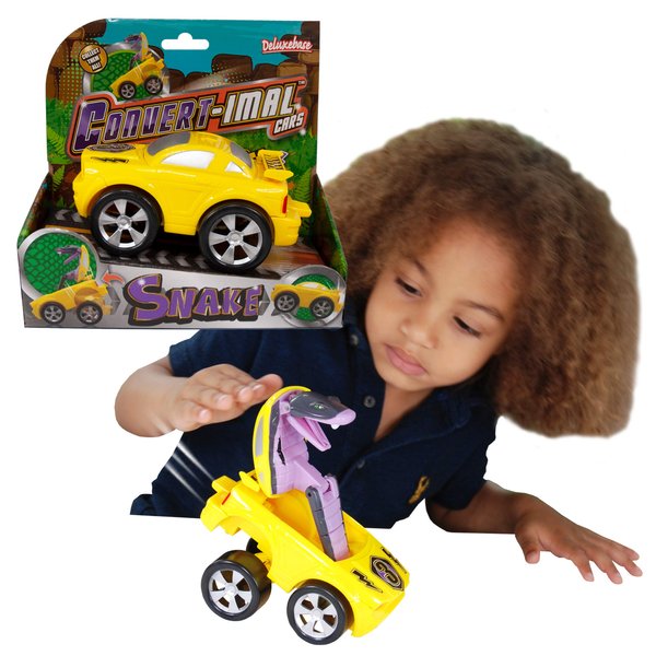 Deluxebase Convertimal Cars - Snake from Snake Transformer Car Toy. 2-in-1 Car Toy to Snake Toy for Children. Great Gifts for Kids and Kids Party Favors.