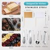 Charcuterie Board Accessories Cheese Spreader Knife Set Cheese Butter Knife Stainless Steel Mini Serving Tongs Spoons Appetizer Forks for Pastry Christmas (Silver, 20 Pieces)
