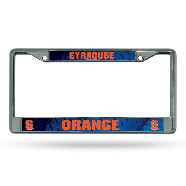 Rico Industries NCAA Syracuse Orange Standard Chrome License Plate Frame, 6 x 12.25-inches