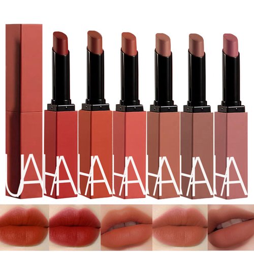DENESTUP 6 Colors Red Silky Velvet Matte Listick, Infused with Vitamin E, Highly Pigmented Matte Color, Waterproof, Long Lasting Smudge Proof 24 hour Lip Stain Makeup GIft for Women