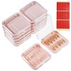 ISKYBOB 12 Packs Press On Nails Storage Boxes, Fake Nails Packing Cases with Tape Pink Nail Display Box for Home DIY, Nail Salon (3.3 x 3.3in)