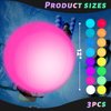AMOR PRESENT 3PCS Light Up Beach Balls, 12" Glow Pool Balls LED Beach Ball with Remote Control Inflatable Beach Toy for Kids Summer Parties Pool Decorations