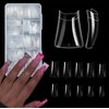 ASONRL 500Pcs Clear Duck Nail Tips, 10 Sizes Pre Shaped Professional Duck Nail Tips Press Ons Half Cover Acrylic Soft Gel Nail Tips for Nail Extension Home DIY Nail Salon with Box