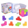 WorWoder Kids Magnetic Building Blocks Magic Magnetic 3D Puzzle Cubes, Set of 7 Multi Shapes Magnetic Blocks with 54 Guide Cards, Intelligence Developing and Stress Relief Fidget Toys for Kids(Pink)