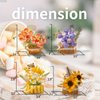 Insgen Flower Bouquet Building Decoration Bonsai Flower Basket Miniature Building Blocks Set, Artificial Flowers Building Toys Botanical Collection DIY Unique Decoration Home (4set)