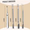 Cuticle Pusher Dual Sided - Sharp Edge Spoon Shaped Double Ended Ingrown Toenail Lifter Remover Trimmer Surgical Medical Grade Stainless Steel Manicure Pedicure Nail Art Care Tools (4 Pc Set) By Krisp