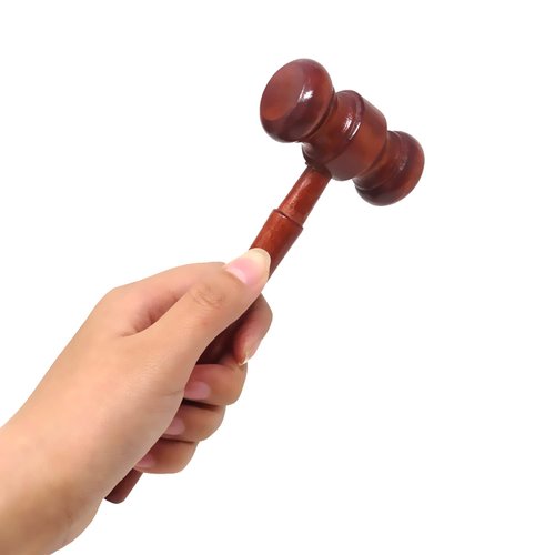 HONBAY 1PCS Wooden Judge Hammer Judge Gavel Costume Accessory Justice Costume Accessories Props Wooden Courtroom Gavel for Halloween Cosplay Party