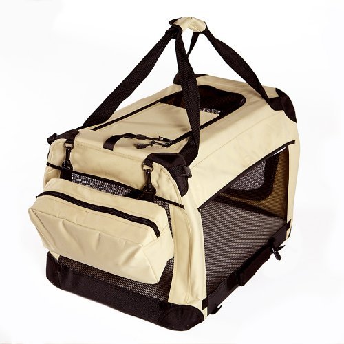 GoGo Pet 3-Door Soft Dog Crate, Medium 36" L x 25" W x 25" H, Black