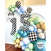Black White Checkered Number 10 Balloons, 40 Inch Giant Number Balloons Foil Mylar Helium Checkered Number 10 Balloons for 10th Birthday Party Supplies Anniversary Event Celebration Decorations