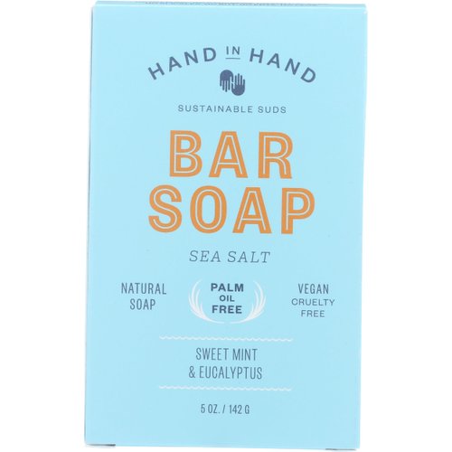 Hand in Hand Sweet Mint & Eucalyptus Sea Salt Bar Soap, 5 OZ