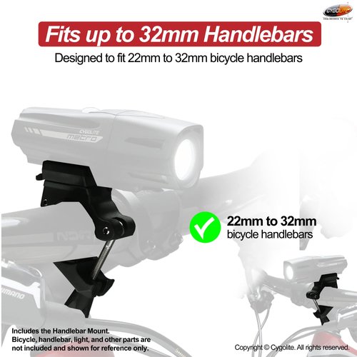 Cygolite 22 to 32mm Handlebar Mount For All Ranger, Metro, and Streak Series Bicycle Lights – Designed For 22 to 32mm Diameter Bicycle Handlebars – Genuine Cygolite Mount