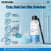 Morovan Nail Slip Solution - 2.5oz Anti-Stick Gel Liquid for Poly Gel Nails with Dual-Ended Brush - For Beginners