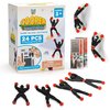 PICK A TOY 24 Sticky Wall Climbing Black Ninjas with DIY Costume Stickers – Fun Stretchy Window Crawlers, Xmas Stocking Stuffers Birthday Party Favors for Kids