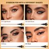 Waterproof Microblading Eyebrow Pen 2-in-1 Long Lasting 4 Tipped Precise Brow Pencil Eyeliner for Natural Looking (02# Dark Brown)