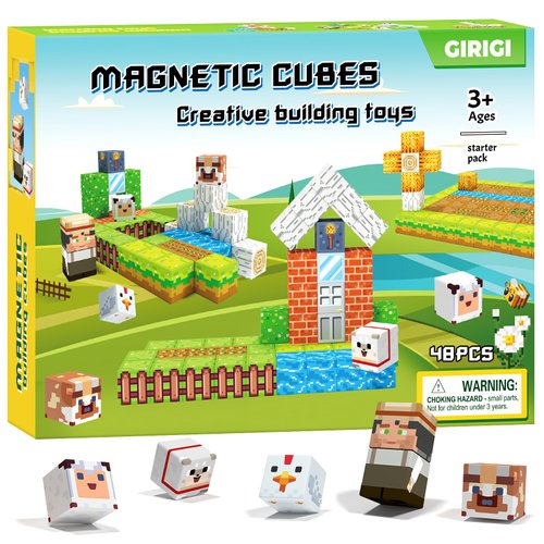 Magnetic Blocks, Magnetic Building Blocks for Kids Toys, Creative Preschool Sensory Autism Magnet Toys for Ages 3-5 5-7 8-13,Christmas Birthday for 3+ Years Old Girls & Boys