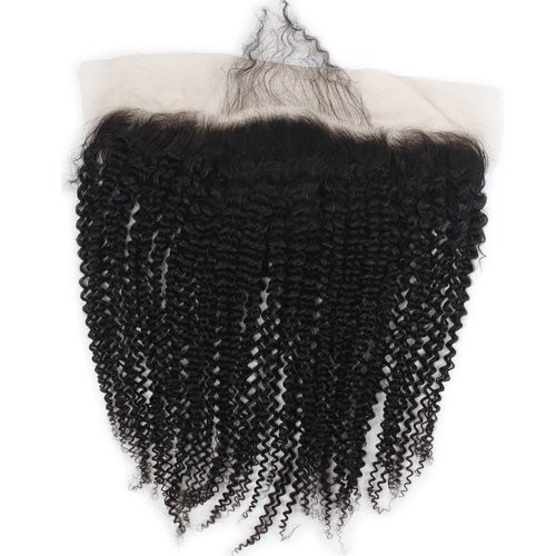 Dreambeauty 13×4" Lace Frontal Closure Kinky Curly Full Lace Front Closure Free Part Unprocessed Brazilian Virgin Human Hair Extension Ear to Ear Lace Closures Natural Color (16 inch)