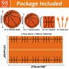 98 Pieces Basketball Party Decorations Basketball Tableware Set Plates Napkins Tablecloth Party Supplies Kit for Kids Boys Sports Table Cover Dinnerware Party Favors 24 Guests