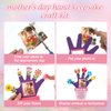 Beeveer 96 Pcs Mother's Day Hand Picture Frame Crafts DIY Handprint Flower Pot Hand Keepsake Picture Frame Craft Gifts with Flower Stickers for Spring Party Home Activities