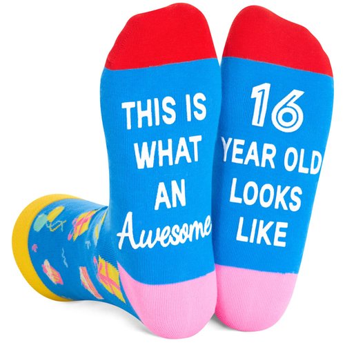 Zmart Gifts for Teenage Girls Boys, Gifts for 16 Year Olds Sweet Sixteen Gifts, Gifts for Teens 16th Birthday Gifts, Funny Socks for Teens