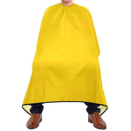 WELLDAY Hair Cutting Cape for Men, Plain Yellow Solid Color Barber Cape Adjustable Neck Size Professional Salon Cape