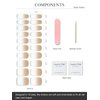 AutyaMee Semi Cured Gel Nail Strips (Nude Ombre)-20 PCS Beige Gel Nail Stickers | UV Light Required | Gel Nail Wraps, Salon Quality & Easy to Use