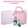 Baby Born MINIS Playset - Light Skin Tone Doll with Blue Eyes, Scooter & Helmet Accessory, Includes Reusable Carrying Case for On-The-Go Playtime